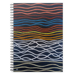 Caderno Espiral Pintura Abstrata da Frente Marítima por Alfred Fox