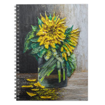 Pintura Acrílica de Natureza Morta de Girassóis