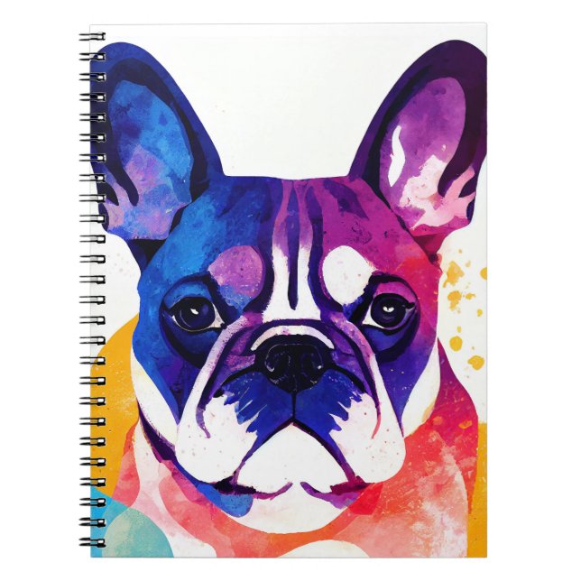 Caderno Espiral Pintura Animal Selvagem De Cão-Grande Francês (Frente)