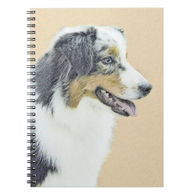 Caderno Espiral Pintura Australiana de Pastor - Arte Original de C (Frente)