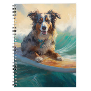 Caderno Espiral Pintura Australiana de Surfe em Praia