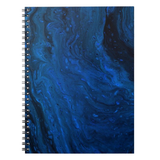 Caderno Espiral Pintura azul e preta (Frente)