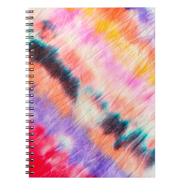 Caderno Espiral Pintura Azul Suja. Tie Dye Texture. Roxo B (Frente)