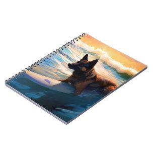 Caderno Espiral Pintura Belga de Surfe em Praia