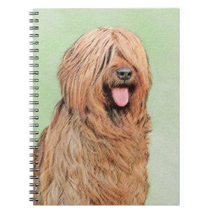 Caderno Espiral Pintura Briard - Arte Cachorro Original
