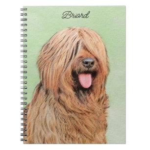 Caderno Espiral Pintura Briard - Arte Cachorro Original