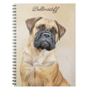 Caderno Espiral Pintura Bullmastiff - Arte Cachorra Original