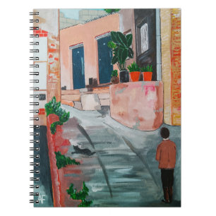 Caderno Espiral Pintura Calle Del San Miguel por Alfred Fox