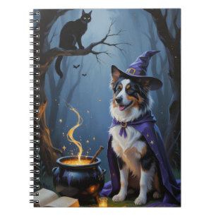 Caderno Espiral Pintura Caprichosa de Halloween do Pastor Australi