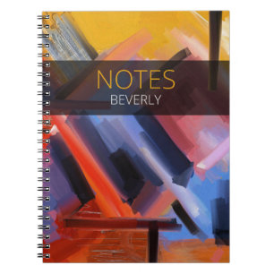 Caderno Espiral Pintura Contemporânea Colorida e Tipografia