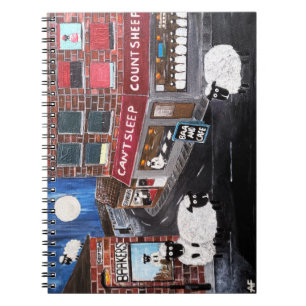 Caderno Espiral Pintura da Cidade das Ovelhas por Alfred Fox