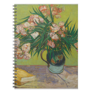 Caderno Espiral pintura da flor de oleandro de Vincent Van Gogh