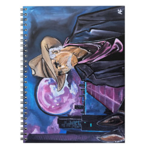 Caderno Espiral Pintura da Lua Neon por Alfred Fox