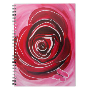 Caderno Espiral Pintura da Rosa Borboleta por Alfred Fox