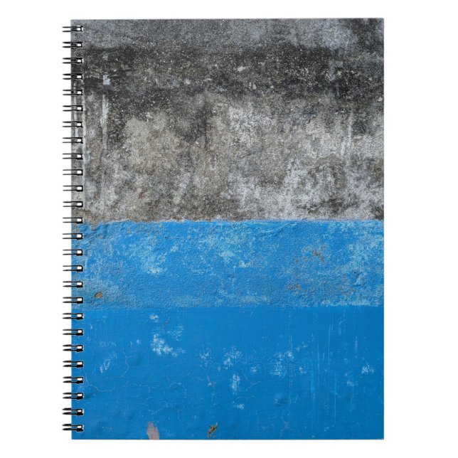 Caderno Espiral Pintura de abstrato branco e azul (Frente)