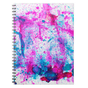 Caderno Espiral Pintura de Abstrato com tinta a álcool. Tinta alc
