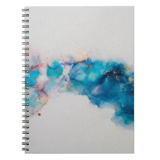 Caderno Espiral Pintura de Abstrato com tinta a álcool. Tinta alco