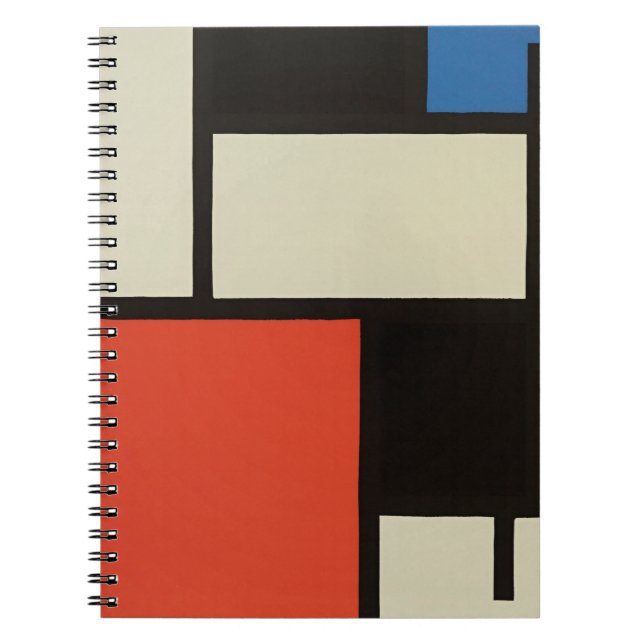 Caderno Espiral Pintura de Abstrato de Composição Piet Mondrian (Frente)