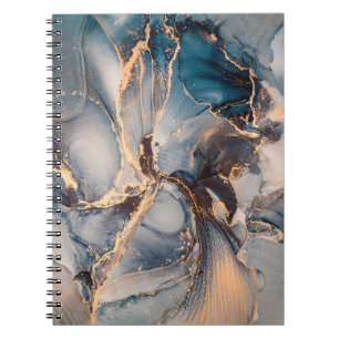 Caderno Espiral Pintura de abstrato fluido de luxo a tinta alcoóli