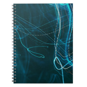 Caderno Espiral Pintura de abstrato preto e azul