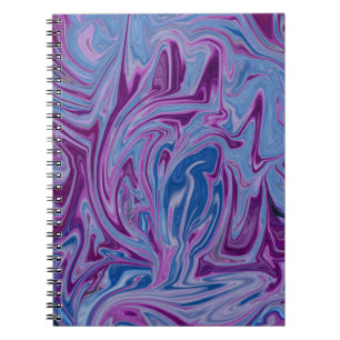 Caderno Espiral Pintura de abstrato púrpura e azul