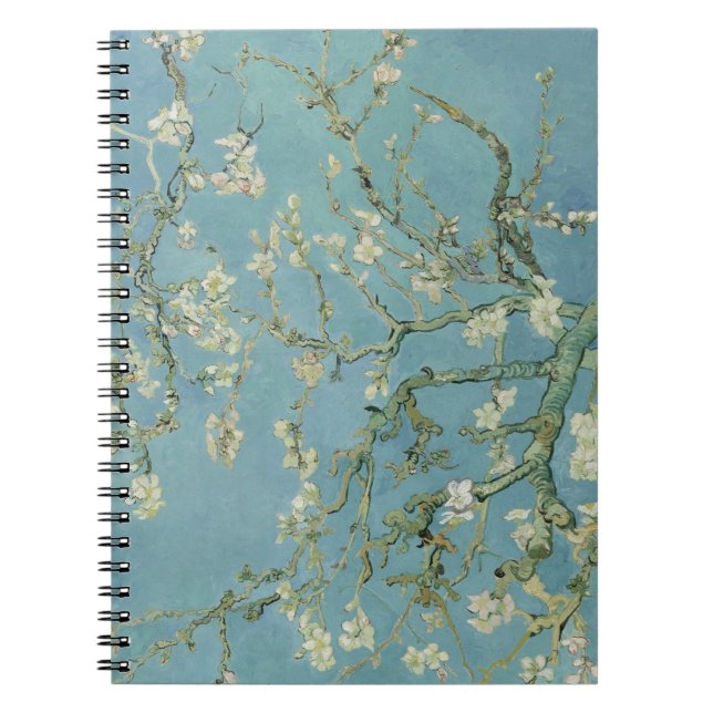 Caderno Espiral Pintura de Almond Blossoms por Van Gogh (Frente)