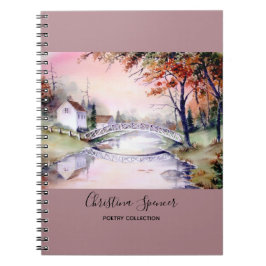 Caderno Espiral Pintura de Aquarela de Ponte Arranhada