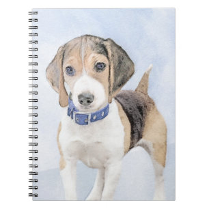 Caderno Espiral Pintura de Beagle - Arte de Cão Original Bonita