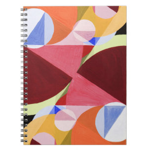 Caderno Espiral Pintura de Blocos de Cor Abstrata Geométrica