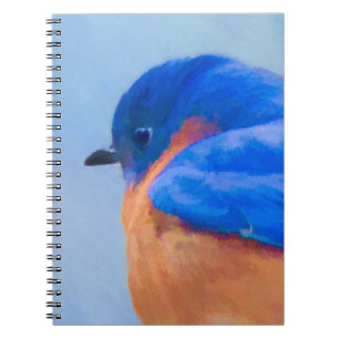 Caderno Espiral Pintura de Bluebird - Arte de Pássaro Original