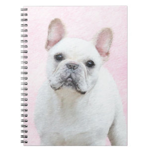Caderno Espiral Pintura de Bulldog Francês (Cream/Branco) - Arte