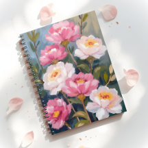 Pintura de Buquê de Flores de Peônias Rosa