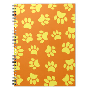 Caderno Espiral Pintura De Cachorro Amarelo Imprime Em Laranja