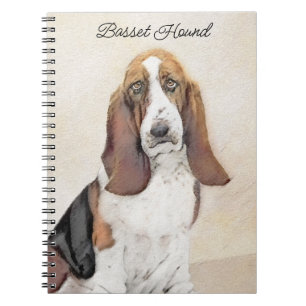 Caderno Espiral Pintura de Cachorro Basset - Arte de Cachorro Orig