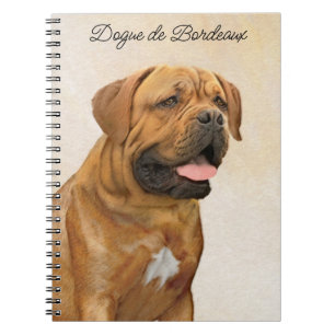 Caderno Espiral Pintura de Cachorro de Bordéus - Arte Cachorra Ori