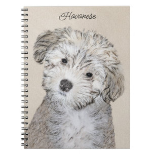 Caderno Espiral Pintura De Cachorro Havanês - Arte Cachorra Origin