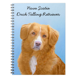 Caderno Espiral Pintura de Cão de Retriever com Pedra Nova Escóc