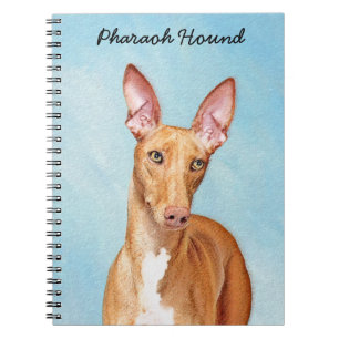 Caderno Espiral Pintura De Cão Faraó - Arte De Cão Original