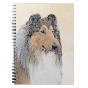 Caderno Espiral Pintura de Collie (Rough) - Arte Cão Original Bon