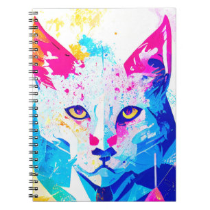 Caderno Espiral Pintura de Cor Animal da Natureza Selvagem do Lynx