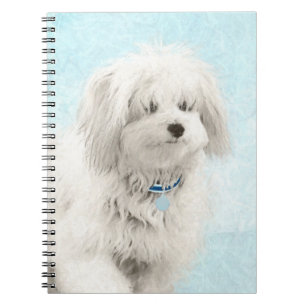 Caderno Espiral Pintura de Coton de Tulear - Arte de Cão Original