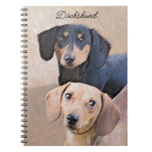 Caderno Espiral Pintura de Dachshund (Smooth) - Arte de Cão Origin