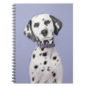 Caderno Espiral Pintura de Dálmata - Arte Original de Cachorro Fof