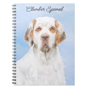 Caderno Espiral Pintura de Espanhol Clumber - Arte de Cachorro Ori