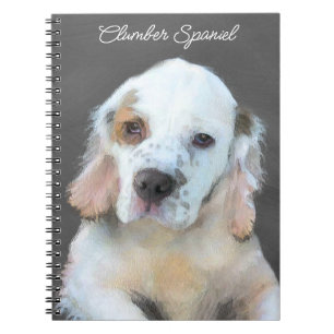 Caderno Espiral Pintura de Espanhol Clumber - Arte de Cachorro Ori