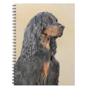 Caderno Espiral Pintura de Gordon Setter - Arte de Cachorro Origin