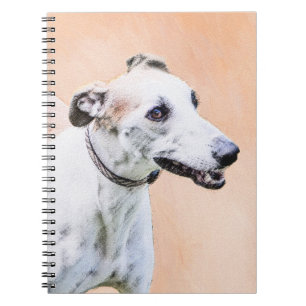 Caderno Espiral Pintura de Greyhound - Arte de Cachorro Original