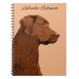 Caderno Espiral Pintura de Labrador Retriever (Chocolate) - Arte C