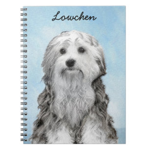 Caderno Espiral Pintura De Lowchen - Arte De Cachorro Original Bon