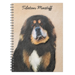 Caderno Espiral Pintura de Mastiff Tibetano - Arte de Cachorro Ori